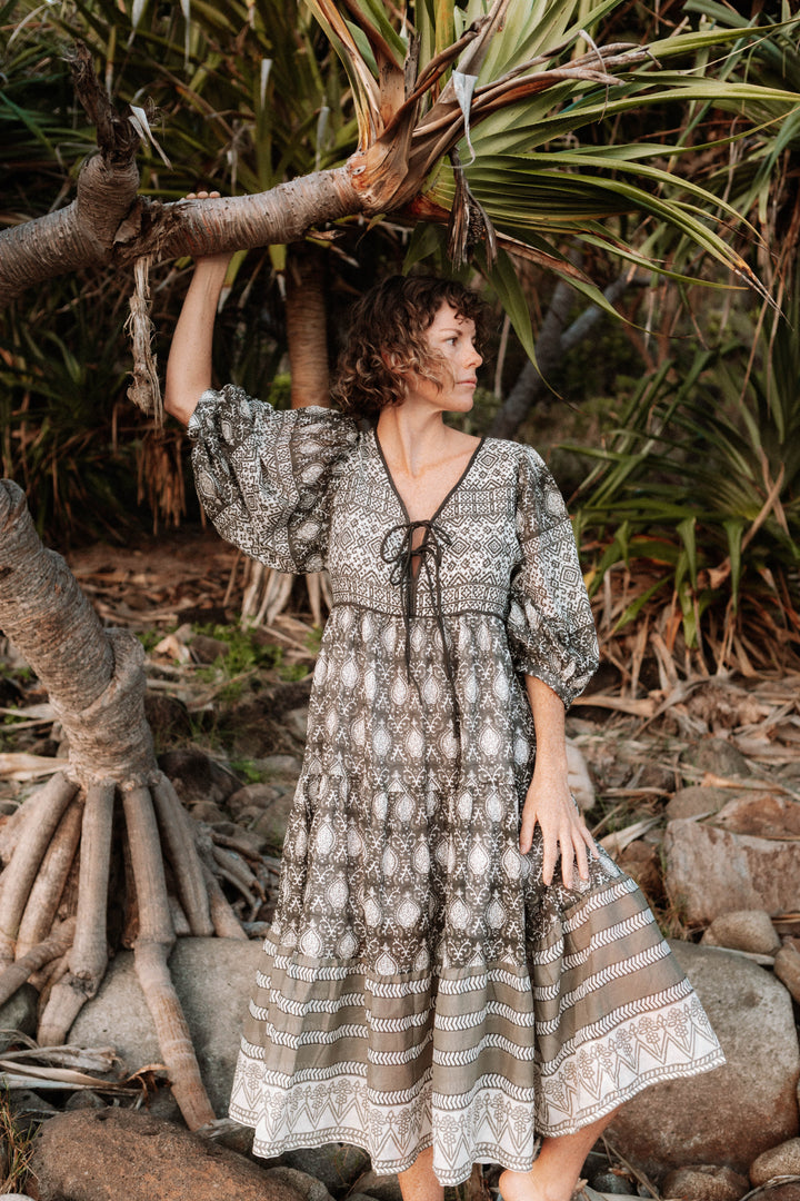 Jasmine Midi Dress ~ Charcoal