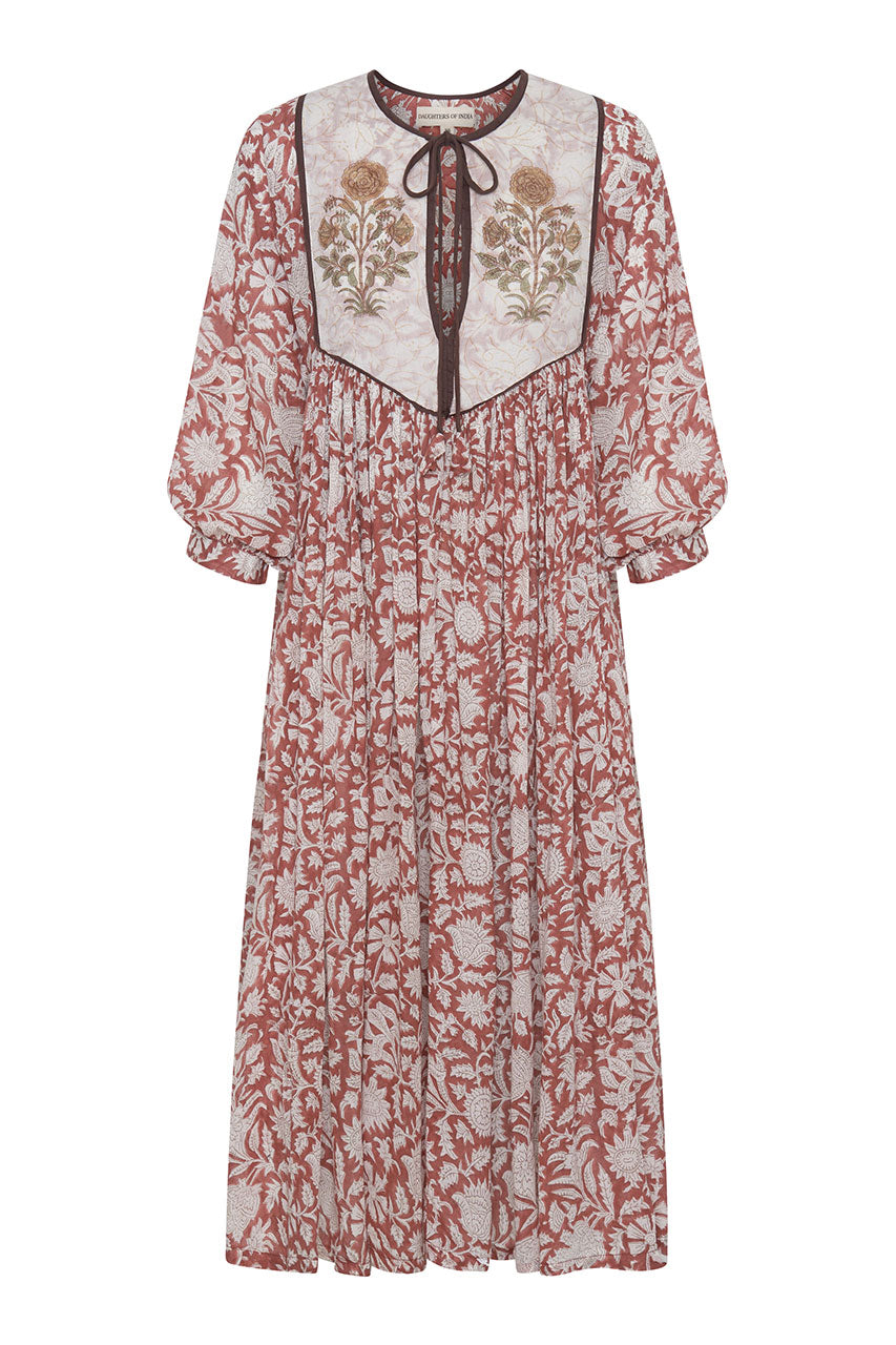 Diya Midi Dress ~ Chestnut