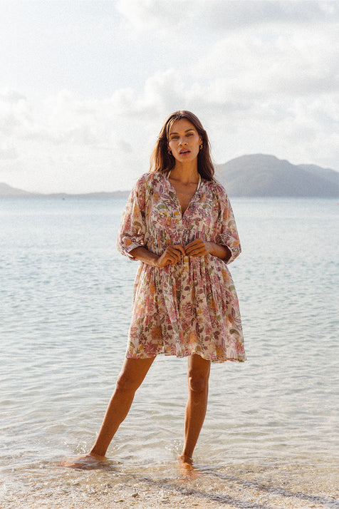 Kyra Mini Dress ~ Fuchsia Bloom