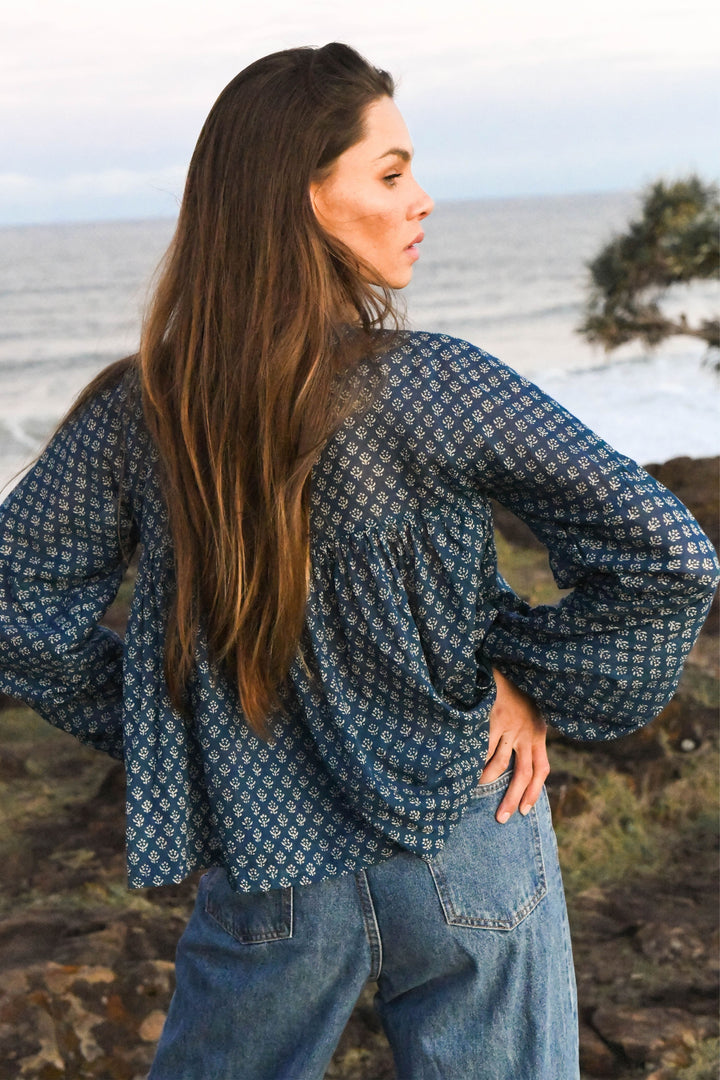 Rashmi Blouse ~ Navy