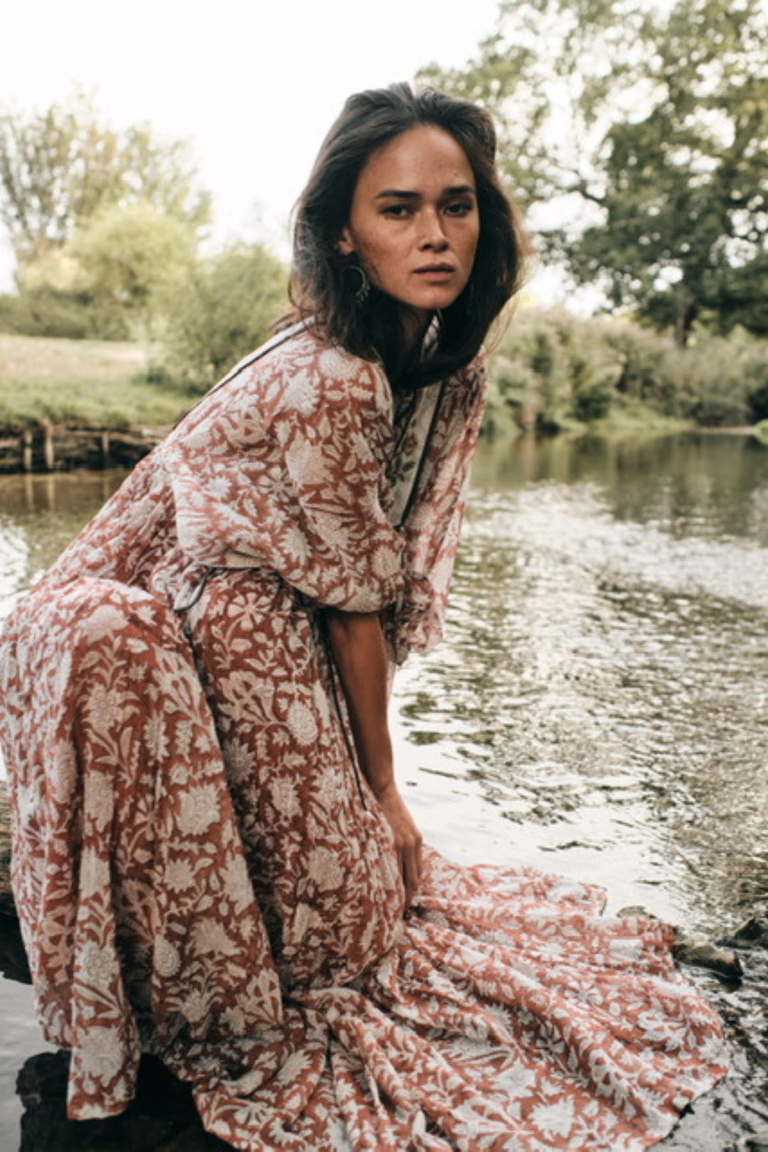 Diya Midi Dress ~ Chestnut