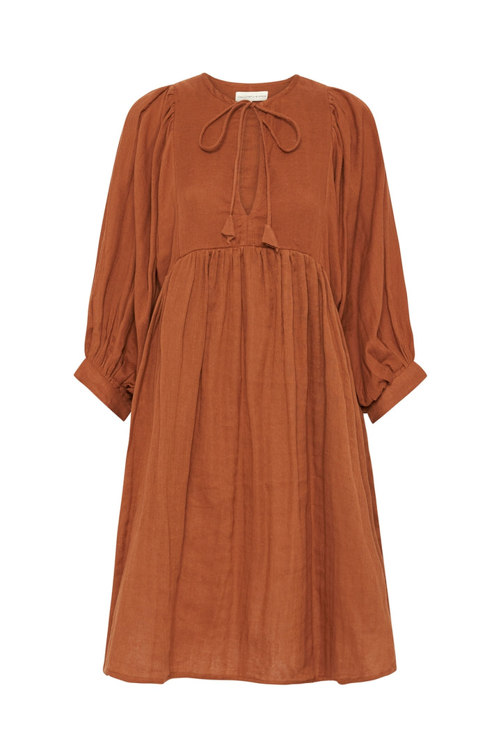 Kyra Mini Dress ~ Rust Gauze