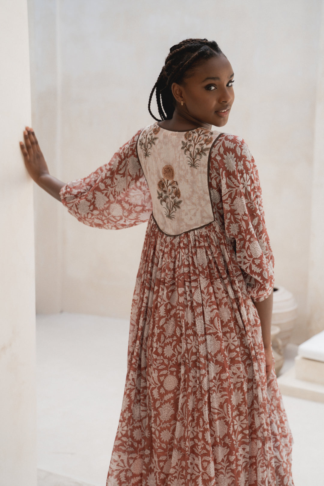 Diya Midi Dress ~ Chestnut