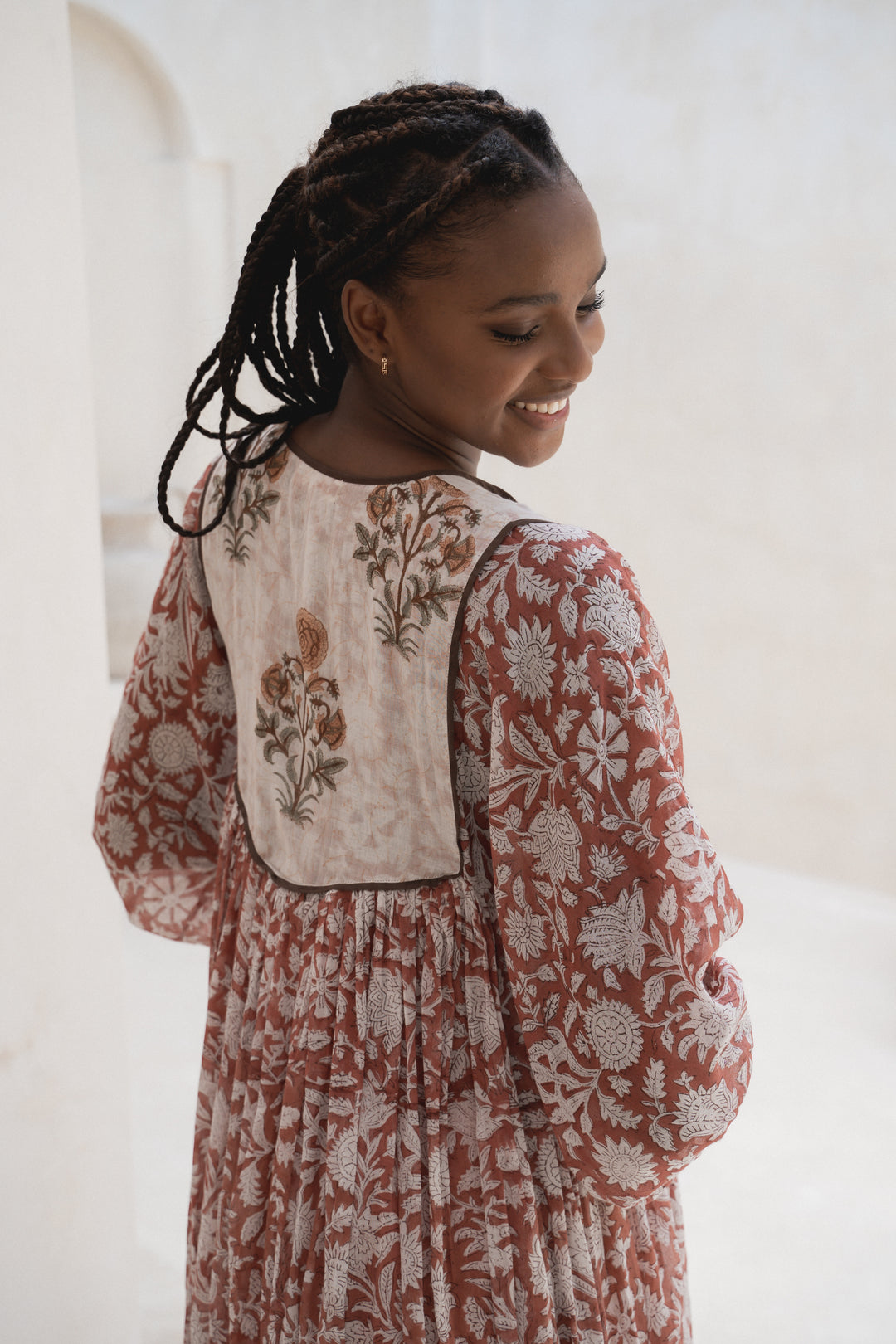 Diya Midi Dress ~ Chestnut