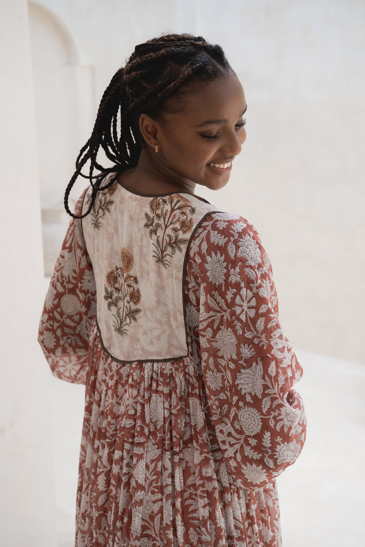 Diya Midi Dress ~ Chestnut