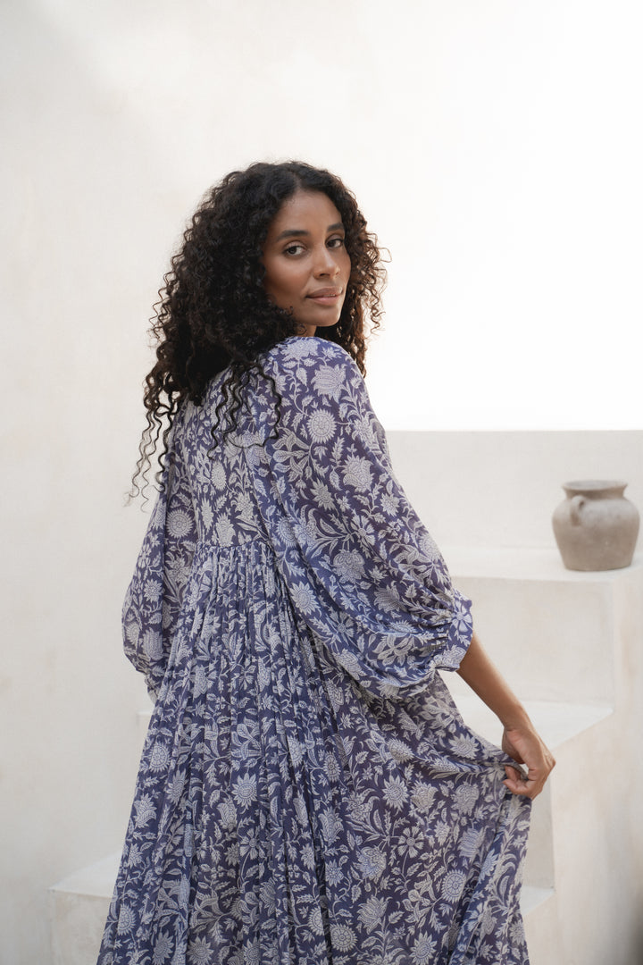 Kyra Midi Dress ~ Blue Iris