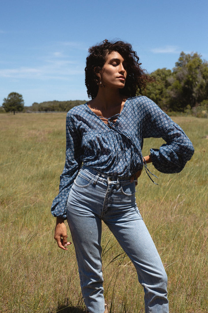 Rashmi Blouse ~ Navy